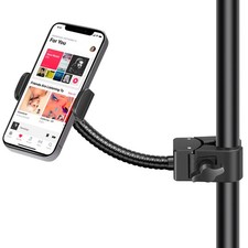 Mic Stand Phone Holder, Flexible Gooseneck Mount Clamp for Microphone Boom Ar...