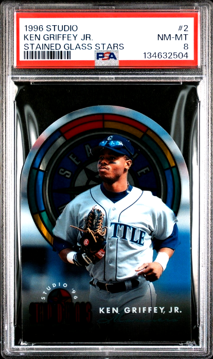 1996 STUDIO STAINED GLASS STARS 2 KEN GRIFFEY JR DIE-CUT ACRYLIC