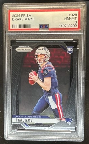 2024 Prizm Drake Maye RC Rookie #329 Patriots PSA 8