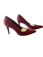 NINE WEST  Women’s Pump Heels FINLAY Brick Red Suede Shoes Size: 10M