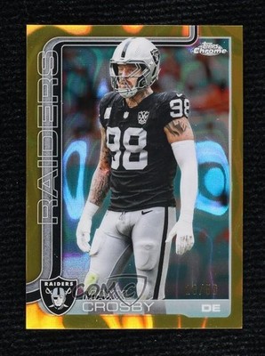 2025 Topps Chrome Gold Lava Refractor 28/50 Maxx Crosby #180 6m7
