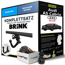 Für AUDI A5 Cabrio Typ 8F Anhängerkupplung abnehmbar +eSatz 7pol 02.09-01.17 AHK