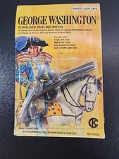 NEW Vintage George Washington Flintlock Dueling Pistol Cap Gun SEALED