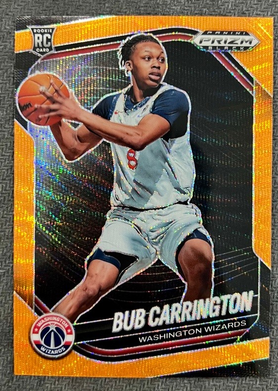 Bub Carrington 2024-25 Panini Prizm Black Orange Wave 31/60 #92