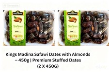King Madina Safawi Dates with Almonds | 2 x 450g | Premium Stuffed Dates 16.64 per kilo