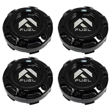 4 x Fuel Off-Road Matte Black Wheel Center Cap w/ Black Rivets 1004-68BLD