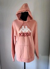 Kappa Long Sleeve Pink Pullover Sweatshirt Hoodie Pockets Drawstring Size Medium