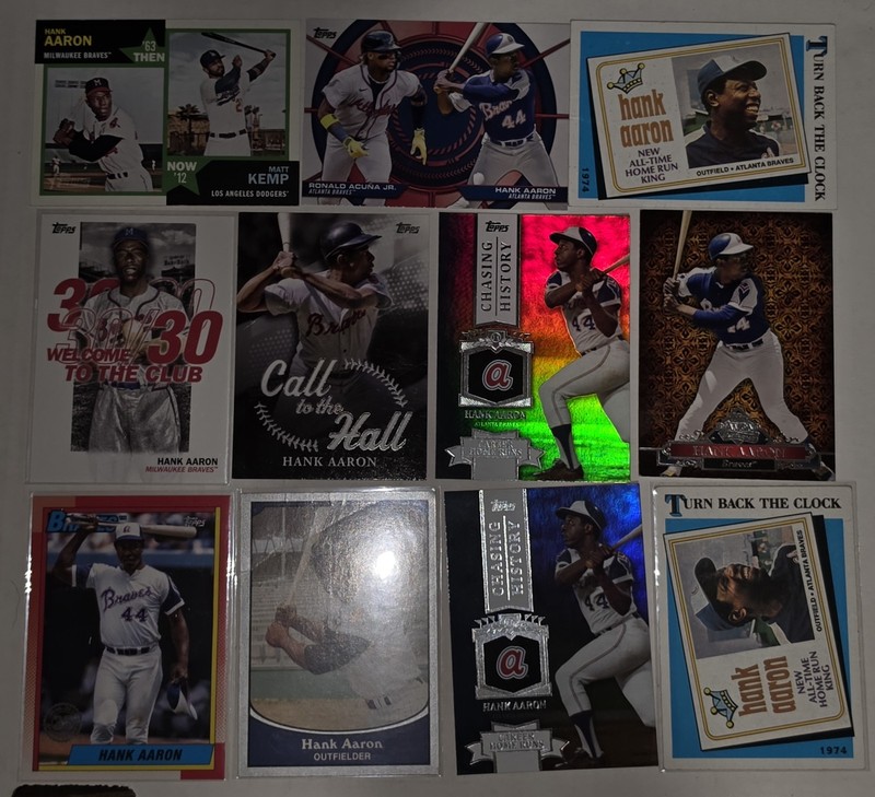 Hank Aaron Insert Lot Modern 11 Cards 9 Different Milwaukee/Atlanta Braves 
