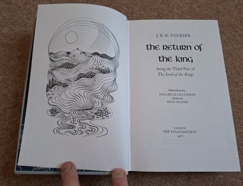 THE LORD OF THE RINGS - J R R TOLKIEN 3 Volumes Folio Society 1977 first edition - Foto 9 di 19