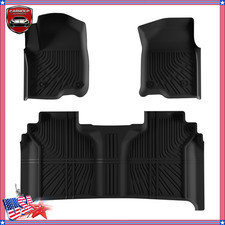 3x New Flexible Car Floor Mats Liners For 19-24 Sierrasilverado 1500 Heavy Duty