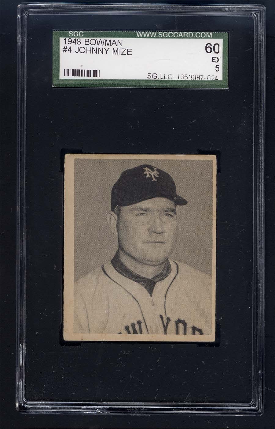1948 Bowman #4 Johnny Mize SGC 5