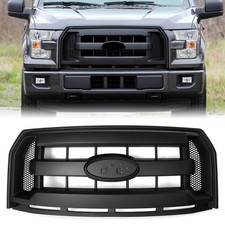 For 2015 2016 2017 Ford F150 F-150 Front Upper Grille Grill Matte Black