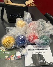 Rupuda 90mm Bocce Ball Set with 8 Balls, Pallino, Case and Measuring Rope