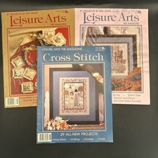 Vintage Lot of 3 Leisure Arts The Magazine Cross Stitch 1980 s