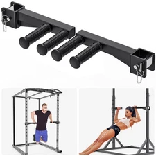 Dip Bar Attachment for 2" x 2" Power Rack, Non-Slip Wide & Narrow Grip Handle...