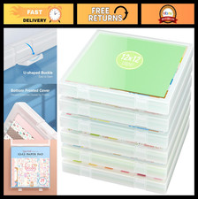 6-Pack Clear Craft Organizers with Secure Lids - Stackable Art Supply Storage fo