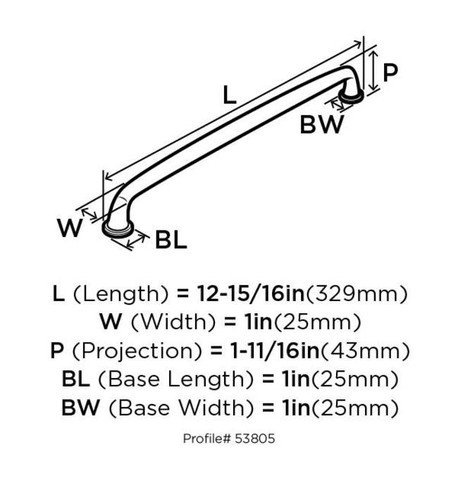 Amerock BP53805 Bronze/Black Kane 12" Center To Center Appliance Pull - Picture 11 of 12