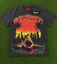 Godspeed Black Mens Shark Graphic Logo Crew Neck Short Sleeve T-shirt S