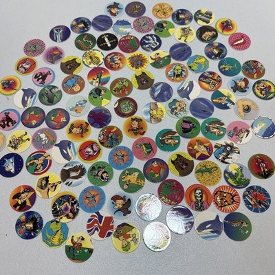 Pogs Vintage 90's Lot 100+ Assorted Milk Caps Lot #POG10