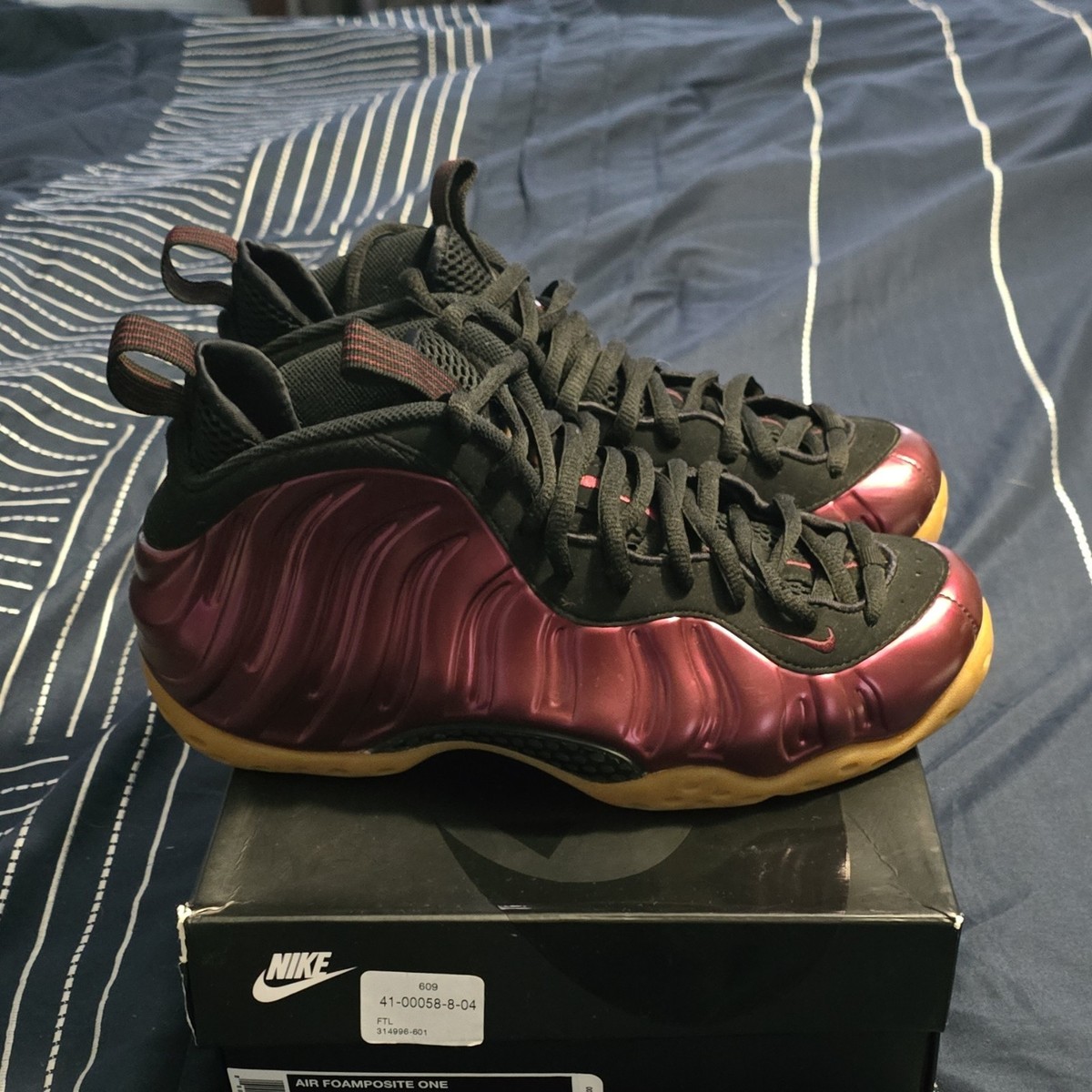 Nike 2016 Air Foamposite One Night Maroon Size 9 Low Top 314996-601 Size 9 Nike Air Foamposite One Night Maroon Lightly Used  main image 3