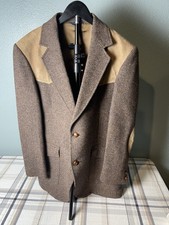 Men's Vtg PENDLETON Wool Suede Yolks Western Sport Coat Jacket USA Made Size 40