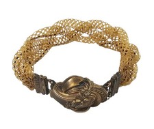 Antique Victorian Braided Hair Bracelet Mourning Jewelry