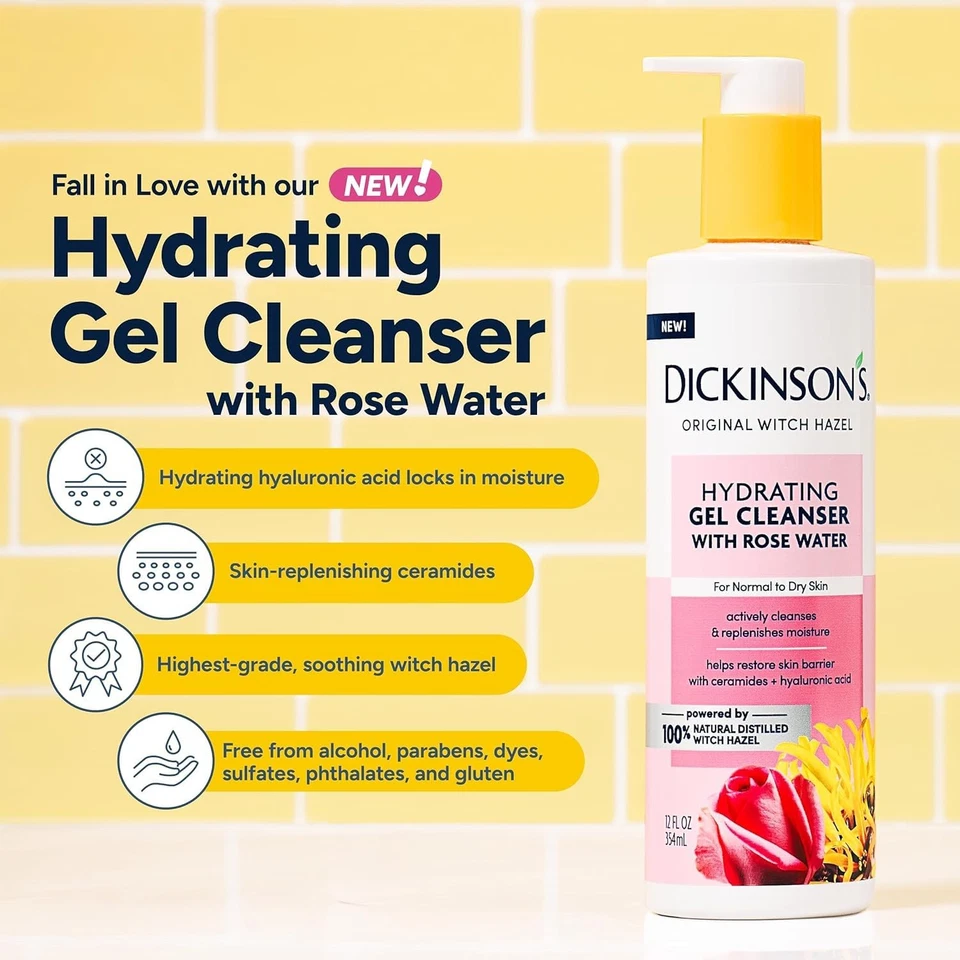 Original Witch Hazel Hydrating Gel Facial Cleanser with Rose Water, 12 Fl Oz,... - Image 2 of 4