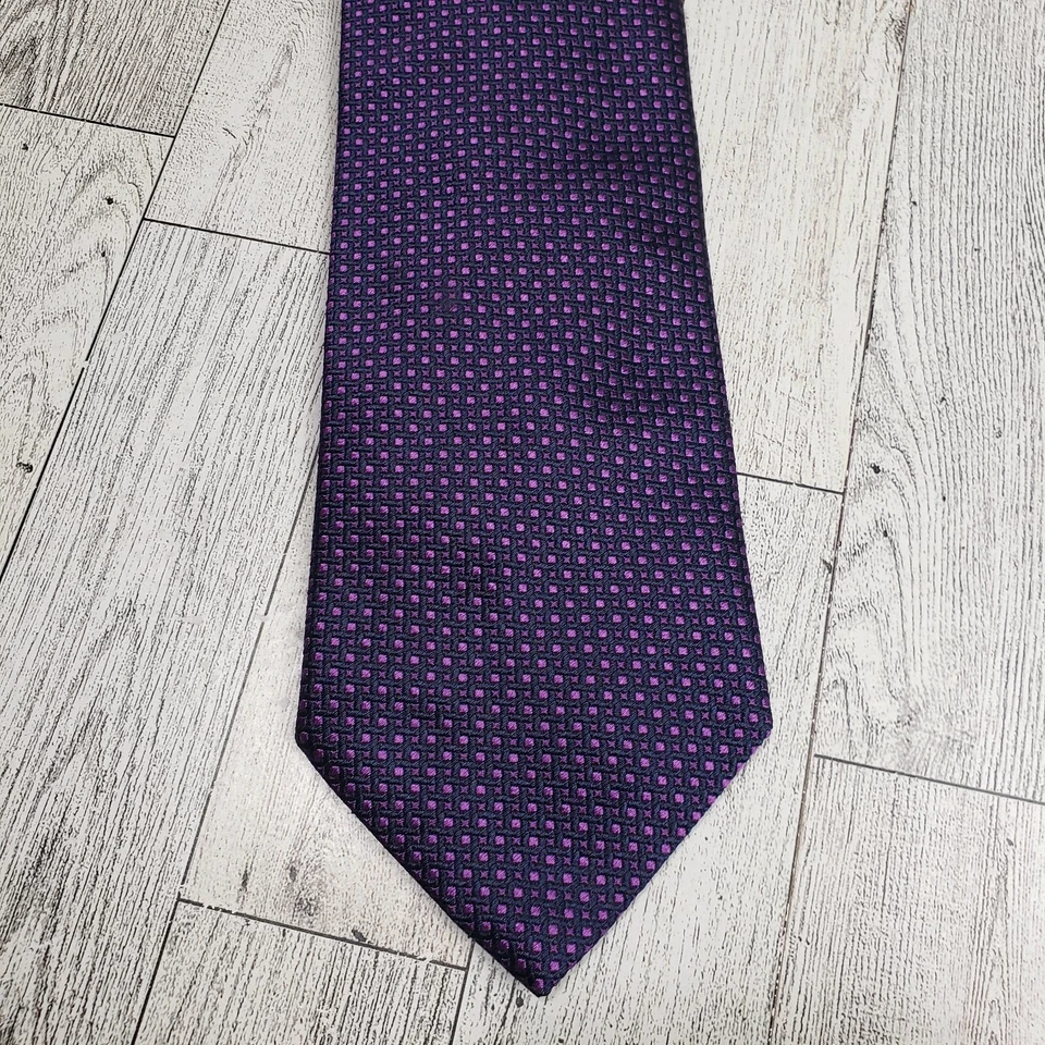 Corbata para hombre GIULIA VISCONTI 100 % seda diseñador ITALIA geométrico azul/púrpura Foto 2 de 4