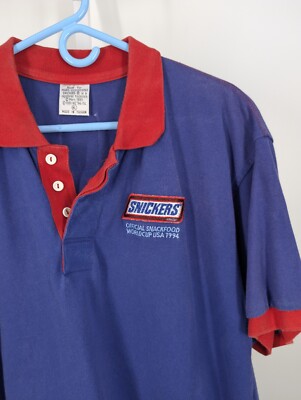 FIFA 1994 World Cup Snickers USA Soccer Promo Ad Polo Jersey Shirt