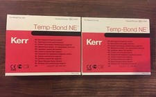 2 KERR TEMPBOND TUBES NON EUGENOL TEMPORARY CEMENT TEMP BOND NE PLASTIC TUBES 