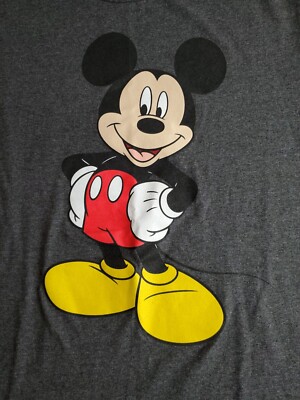 Disney Mickey Mouse T-Shirt Men's Medium - Smiling - Hand on Hips - Front Facing