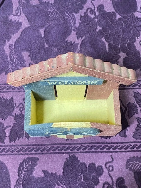 Rustic Red White Blue Patriotic American Hanging Wooden Wall Organizer 7.5x6x3" - Image 3 of 4