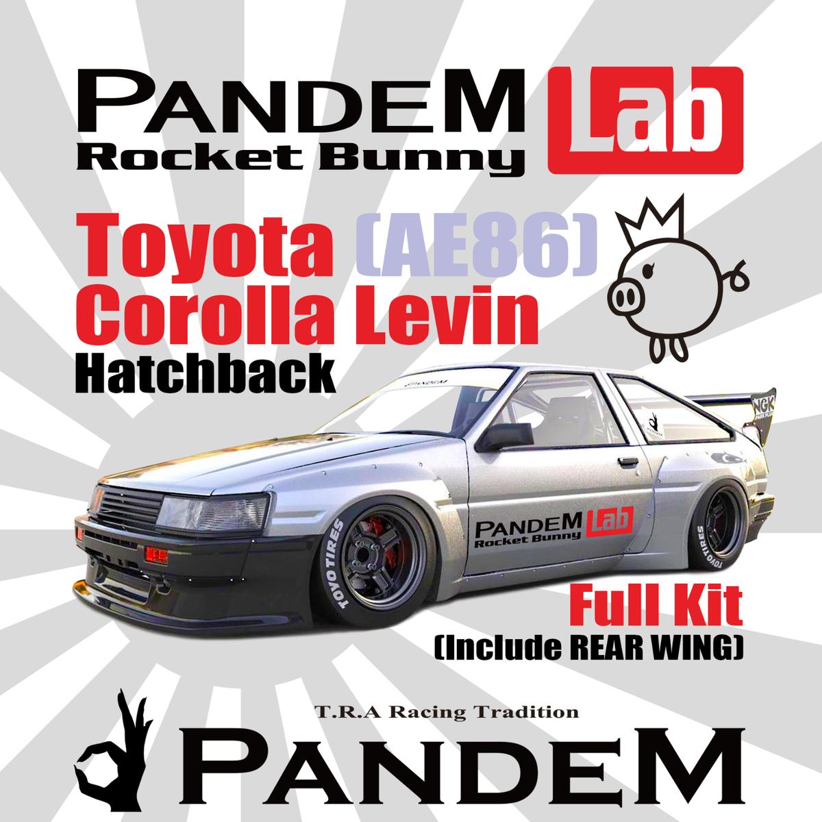 PANDEM / Rocket Bunny official Full Body kit for AE86 LEVIN