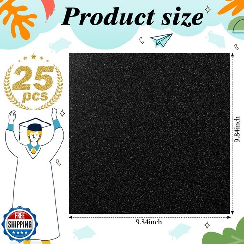 Dunzoom 25 Pcs Glitter Graduation Cardstock Paper Self Adhesive Graduation Gr - Picture 3 of 5