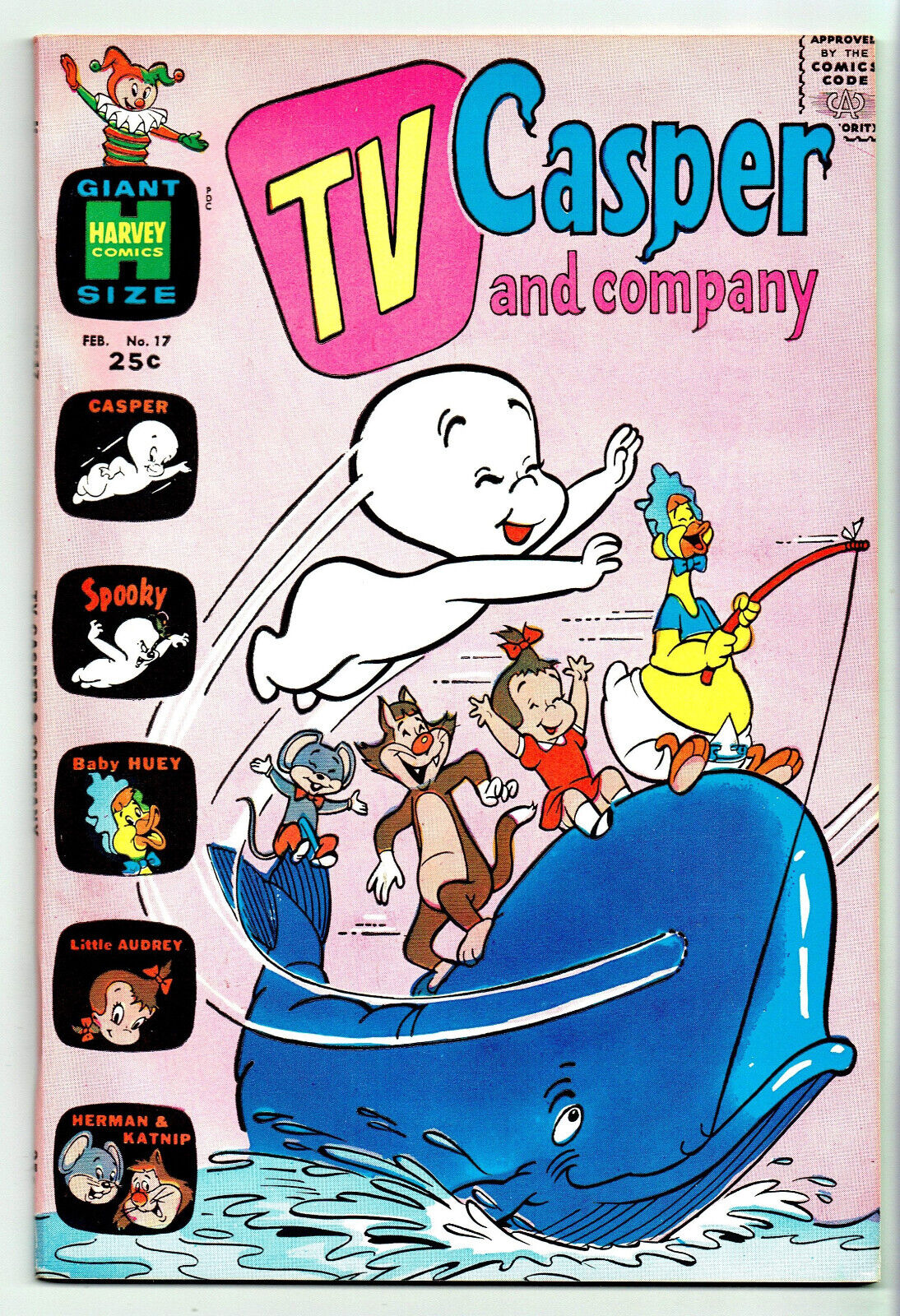 TV Casper & Company #17 (Harvey Giant) Feb 1968, 25¢ cv price (VF/NM)