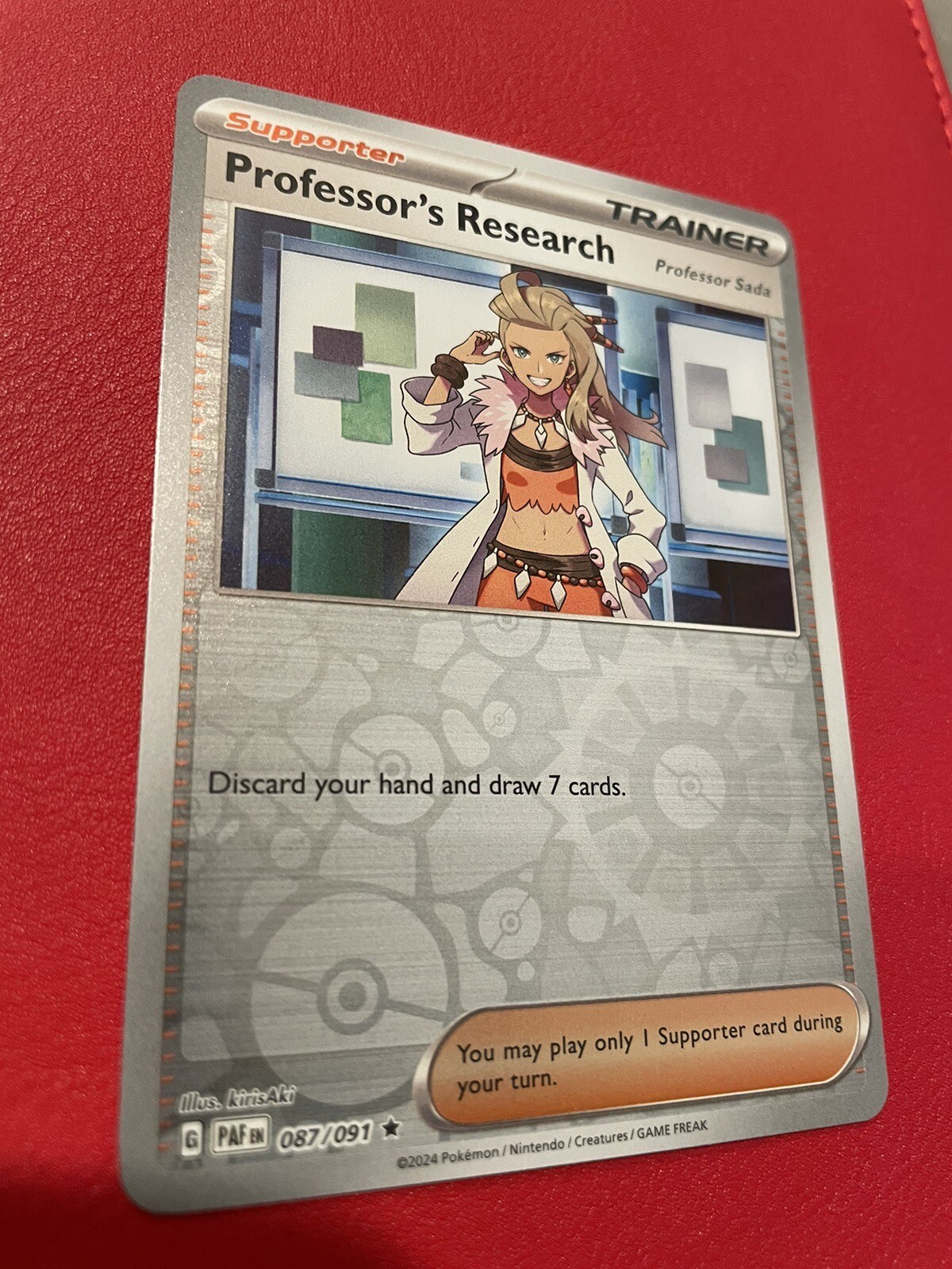 Professor's Research Rare Reverse Holo PALDEAN FATES Pokemon TCG Card 087/091 NM