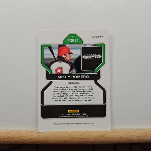 2022 Prizm Draft Picks Mikey Romero Draft Picks Autograph SILVER AUTO # PDP24 - Picture 2 of 2