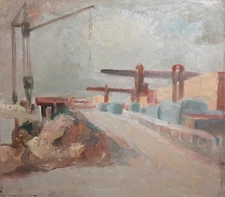 1985 Impressionist landscape oil painting signed