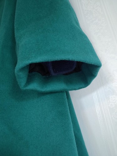 Vintage Wool LA Vogue Teal Peacoat A-Line Shawl Collar Size L/XL Dress Long - Picture 5 of 11