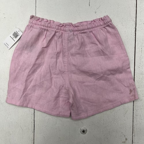Old Navy Pink Linen Blend Short Functional Drawstring Girls Size 4T DEFECTS - Picture 10 of 11