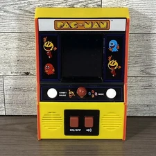 2019 BANDAI MINI PAC-MAN ARCADE GAME HANDHELD USED 5.5" TALL WORKS TESTED  