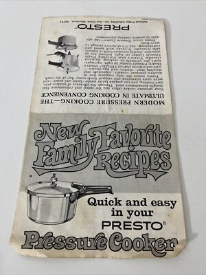#ad Vintage Presto Pressure Cooker Recipe Brochure $3.19