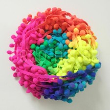10mm Ball Pom Pom Bobble Trim Braid Fringe Ribbon Edging Craft Decoration