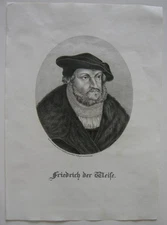 Frederick the Wise (1463-1525) Elector Reformer Orig Lithograph Erminy 1825