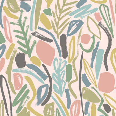 GHS50147W - Glasshouse Verdure Blush & Petrol OHPOPSI Wallpaper