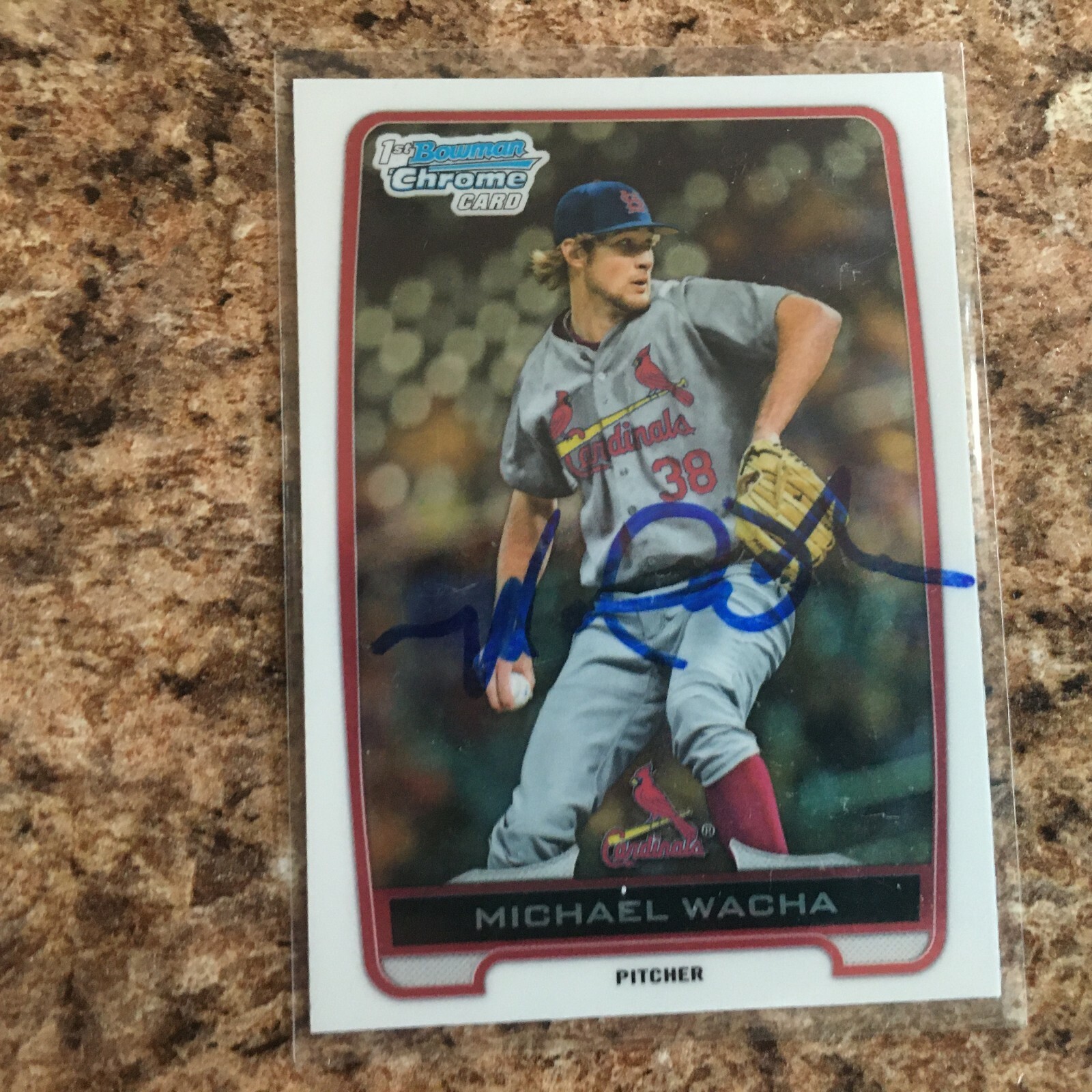 Michael Wacha Signed 2012 Bowman Draft Chrome Rc Auto St. Louis Cardinals