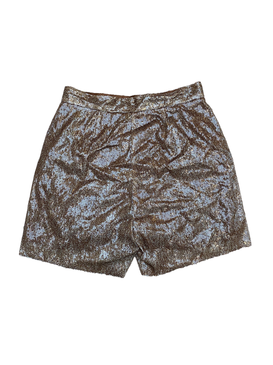 480$ MAISON MARGIELA MM6 SEQUINED BROWN TOBACCO SHORTS SIZE