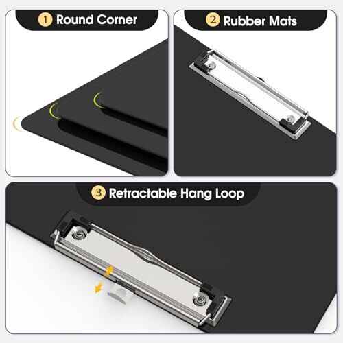 12.5x9 Inch Plastic Clipboards with Low Profile Clip for Office School Classroom - Bild 7 von 7