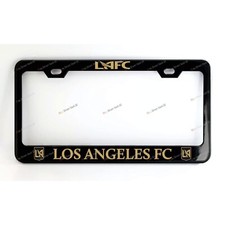 Los Angeles Fc Gold Lettes Black Metal License Plate Frame Screw Caps Lafc