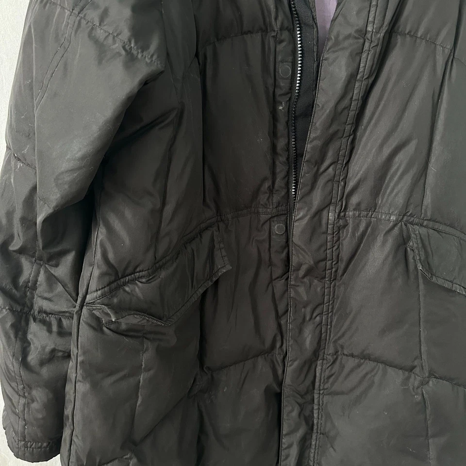 Parka acolchada magnética con cremallera completa de plumón premium negra Isis para mujer sin capucha talla 10 Foto 4 de 4